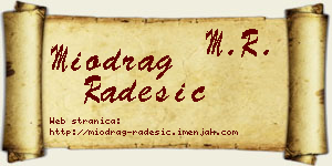 Miodrag Radešić vizit kartica